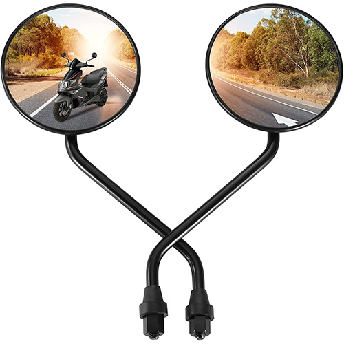 2pcs Universal 8mm Black Round Plastic Rearview Mirrors for 50cc 70cc 90cc 110cc 125cc 150cc 200cc 250cc ATV Scooter Motorcycle