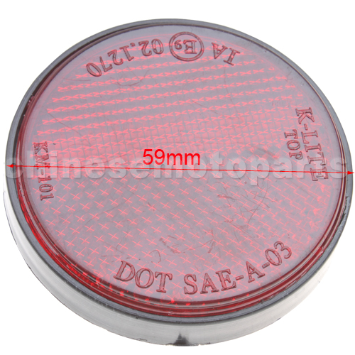 Red Round Reflector For Motorcycle ATV Scooter Dirt Bike Go Kart Moped 4 Wheeler