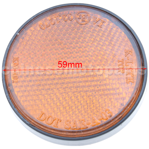 MOTORCYCLE REFLECTOR DIRT BIKE SCOOTER QUAD REAR REFLECTOR ROUND LICENSE PLATE