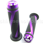 7/8" Purple ATV Dirt Bike Scooter Handle Bar Hand Grips & Bar End Spiral new