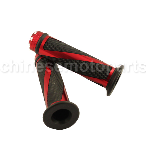 Red ATV Dirt Bike Scooter 7/8\"Handle Bar Hand Grips & Bar End Spiral Golde CNC