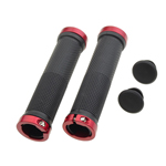 Pair Anti-slip Lock-on Bike Bicycle MTB Handlebar Handle Bar Grips Red Black