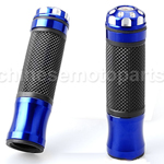 2 PCS BLUE MOTORCYCLE ALUMINUM RUBBER HAND GRIPS FOR 7/8" HANDLEBAR SPORTS BIKES