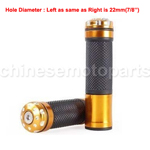 Golden Rubber &Chrome Handlebar Hand Grips Bar for ATV