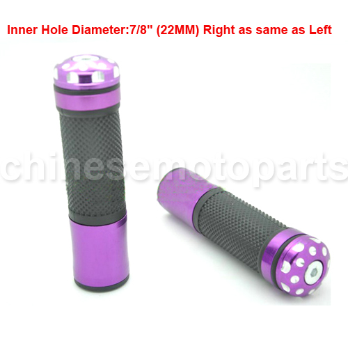 2Pcs New Black&Purple 7/8\" Motorcycle Handlebar Rubber Hand Grip for ATV ,QUAD BIKE