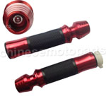 MOTORCYCLE ALUMINUM 7/8" 22MM HANDLEBAR GRIPS GEL HAND GRIPS W/ BAR END RED With throttle part