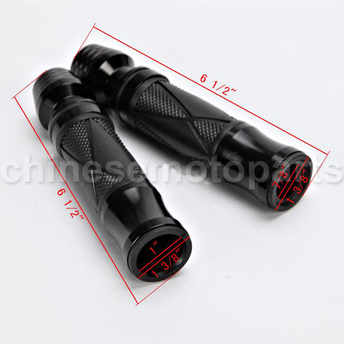 MOTORCYCLE ALUMINUM 7/8\" 22MM HANDLEBAR RUBBER GEL HAND GRIPS W/ BAR END BLACK