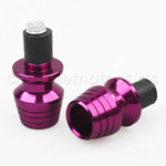 Motorcycle Goblet CNC Aluminum Handlebar Grips Bar Ends Slider Purple Plug 7/8"