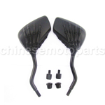 Black Motorcycle Chopper Cruiser Side Mirrors For Honda Yamaha Suzuki Kawasaki