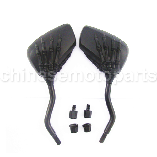 mirrors Scooter Moped Vespa GY6 Dio ATVs REAR 50cc 90cc 150cc Skull Z19 8MM 10MM