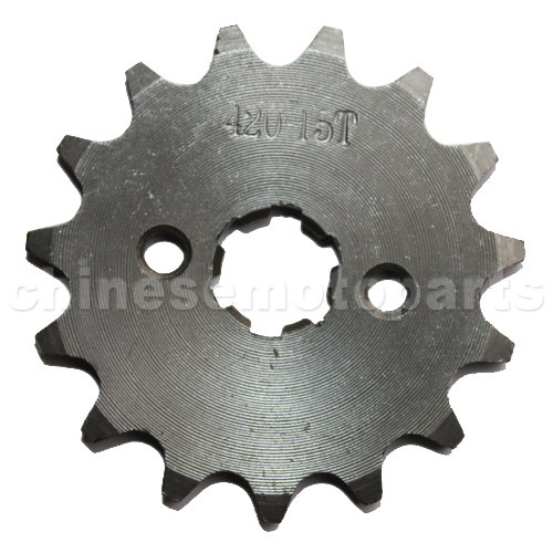 420 15-Tooth 17mm Engine Sprocket for 50cc-125cc ATV, Dirt Bike