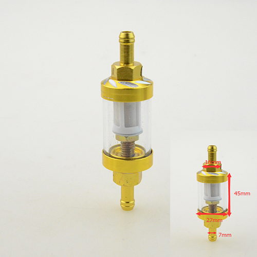 95mm*7mm Gold Motorcycle CNC Universal Transparent Gas Fuel Filters motocross ATV Quad