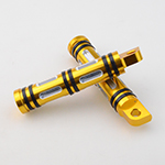 Golden Motorcycle Accessories CNC Edge Cut Style Foot Pegs For Harley Dyna Sportster XL883/XL120