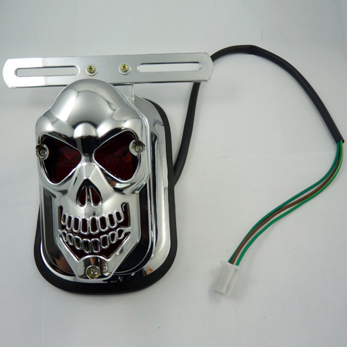 New Universal Motorcycle fashional SKULL HEAD lights REAR TAIL light For HARLEY