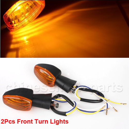 2 Pcs Black Front Plastic Motorcycle Yellow Turn Light Signal Lamps for Honda CBR600