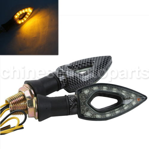 Hollow LED Turn Signal Light Blinker Winker Universal Motorcycle carbon fiberHollow LED Turn Sig