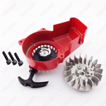 ALUMINUM Pull Start Recoil Starter Flywheel For 47cc 49cc Pocket Dirt Bike Mini ATV