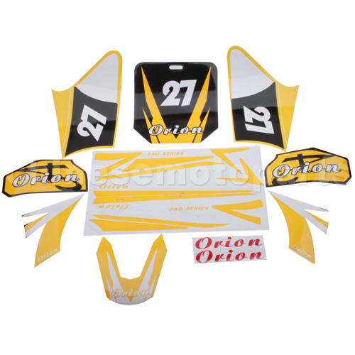 Decals for 50-125 Dirtbike-Yellow No.27