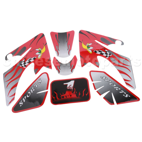 Decals for 50-125 Dirtbike-Red