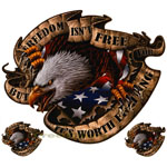 AMERICAN FIGHTING FREEDOM EAGLE DECAL STICKER CAR TRUCK RIP N TEAR TRAILER